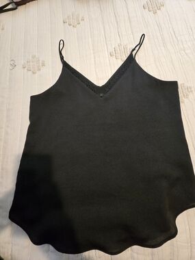 Express Black Lace-Trim V-Neck Cami